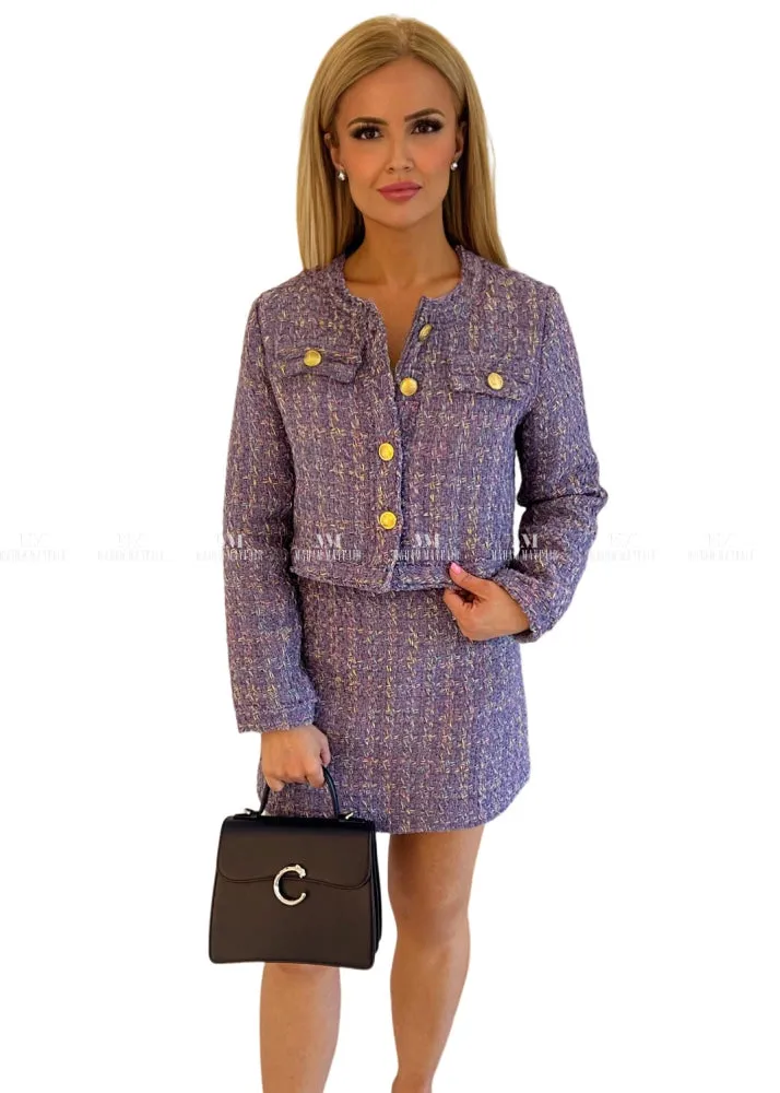 Tammy Purple Tweed Suit