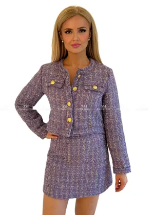 Tammy Purple Tweed Suit