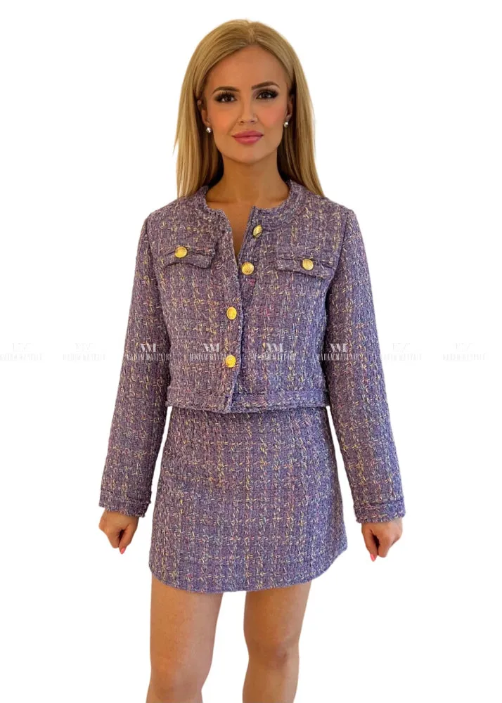 Tammy Purple Tweed Suit