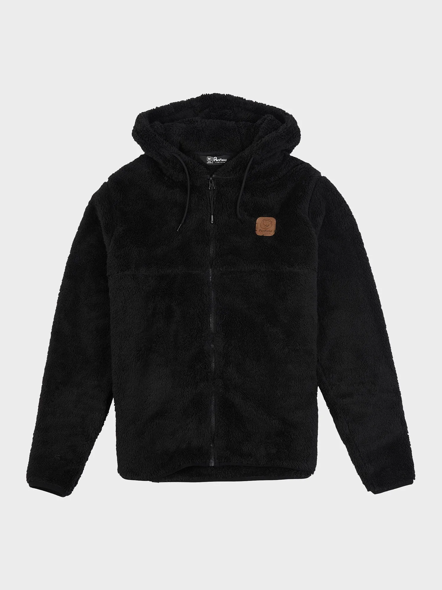 Teddy Fleece Zip Hoodie in Black