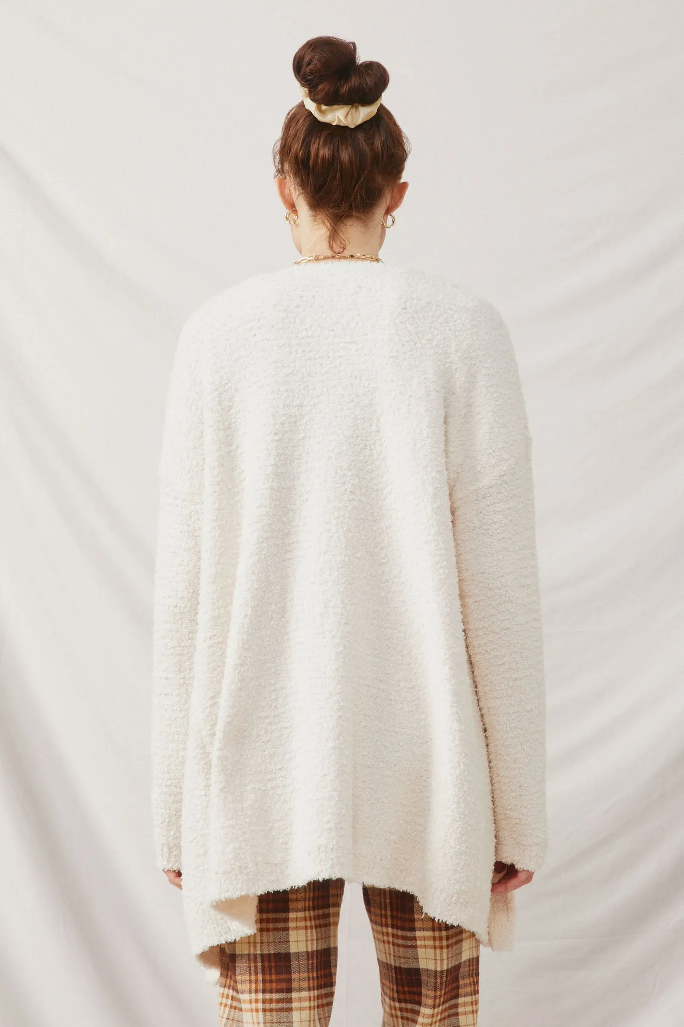 Textured Soft Open Sweater Knit Cardigan