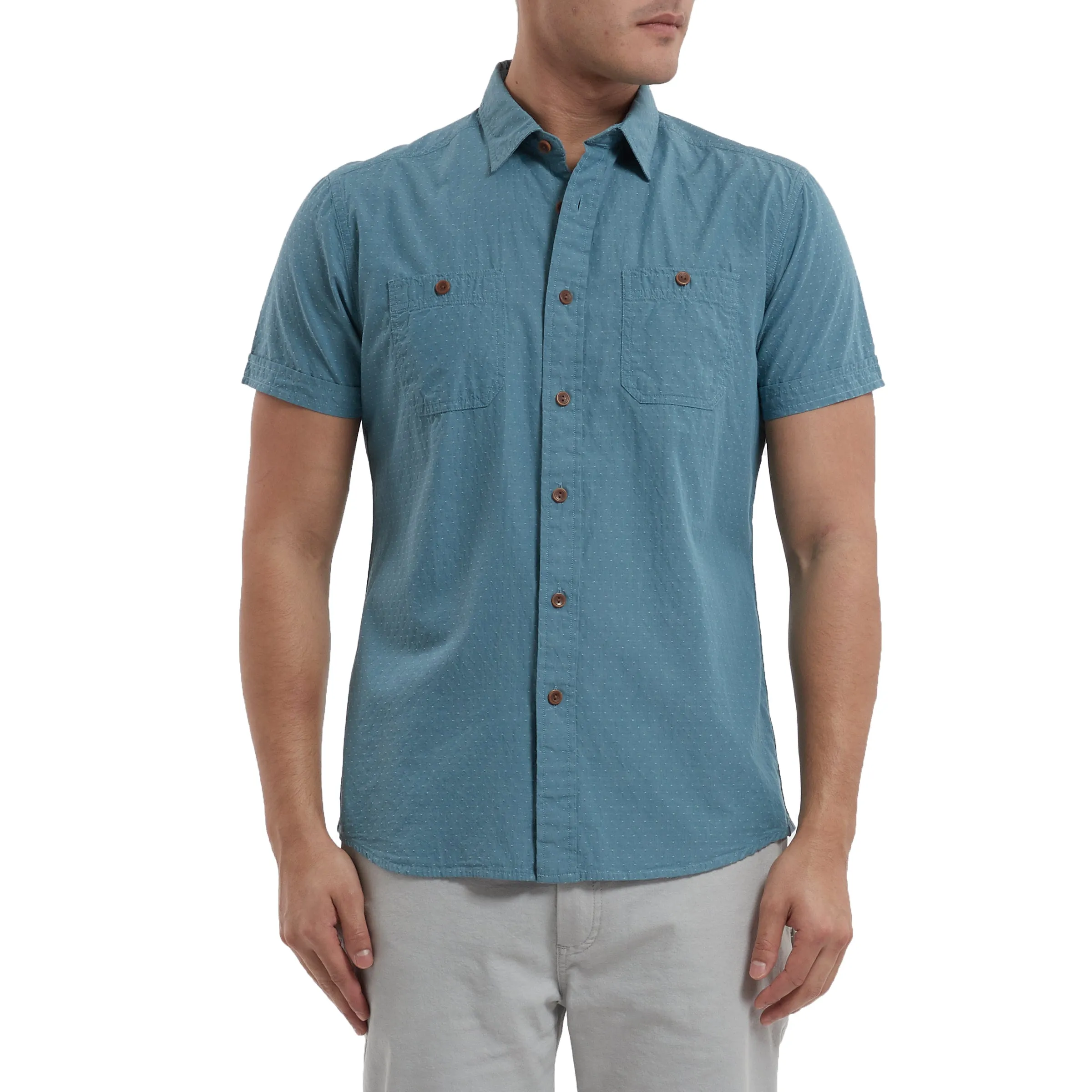 Townsend Dobby Short Sleeve Shirt - Storm Blue Whisper (Final Sale)