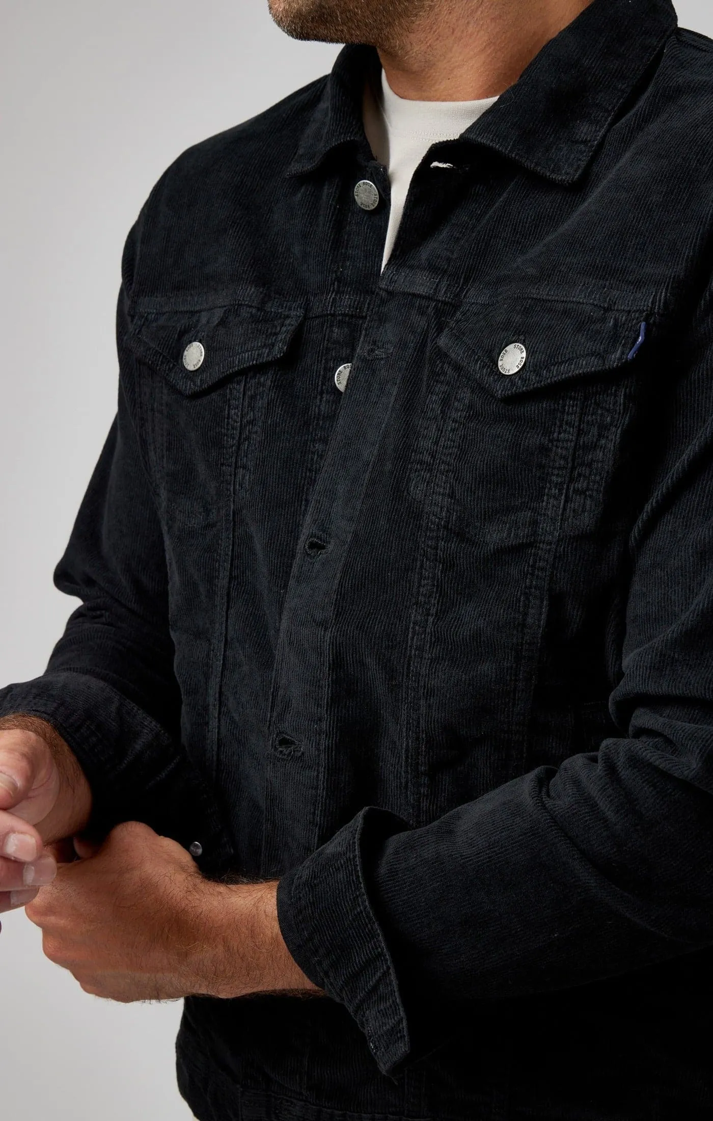 VALLEY - Black Solid Antique Washed Jacket