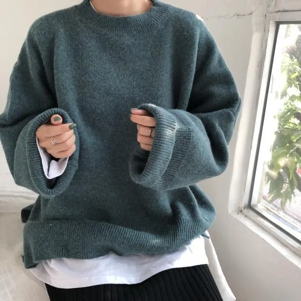 Warm Oversize Huge Solid Colors Sweater