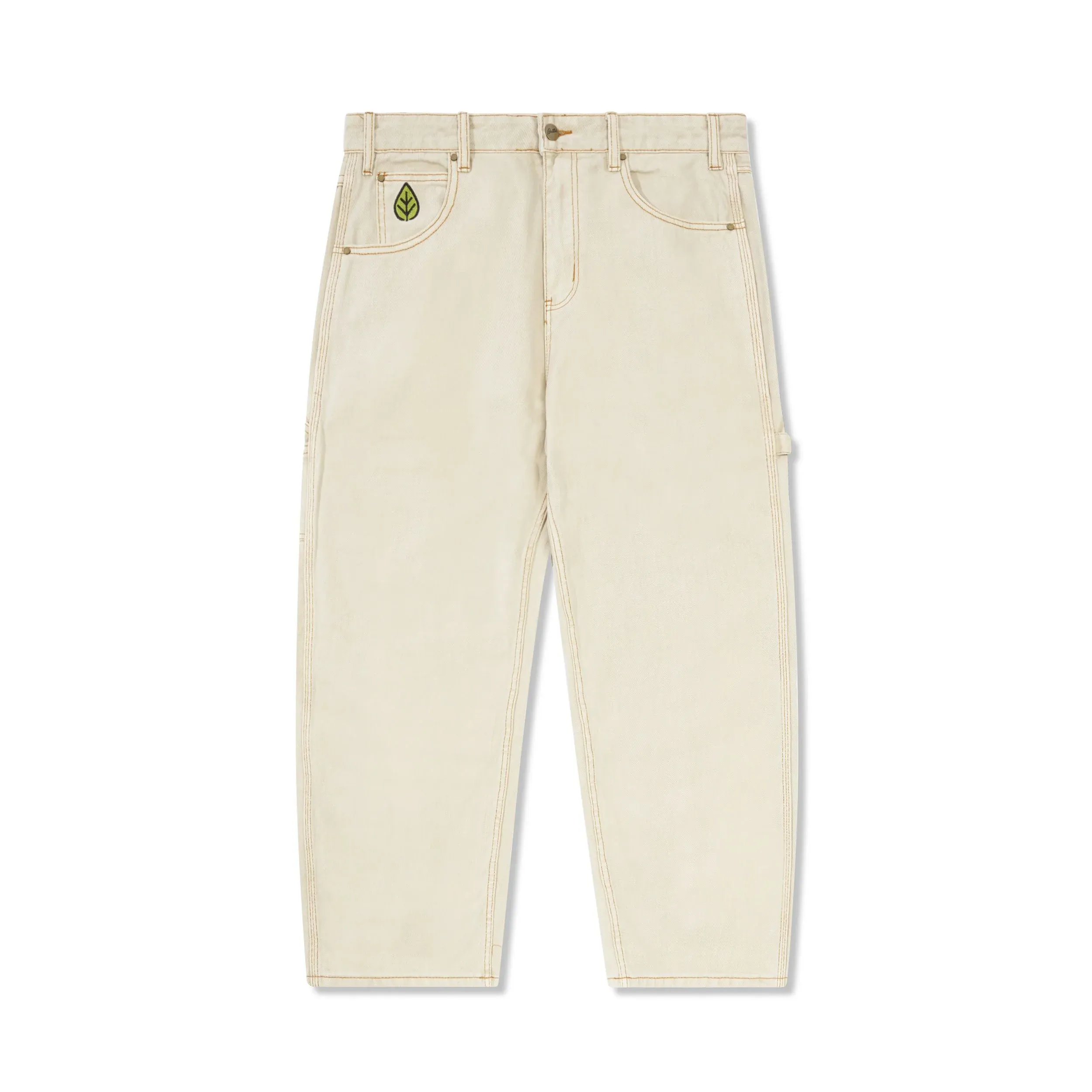 Mens Heavyweight Washed Khaki Denim Jeans - Weathergear Collection