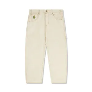 Mens Heavyweight Washed Khaki Denim Jeans - Weathergear Collection