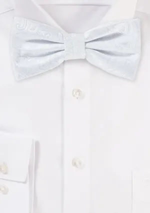 White Proper Paisley Bowtie