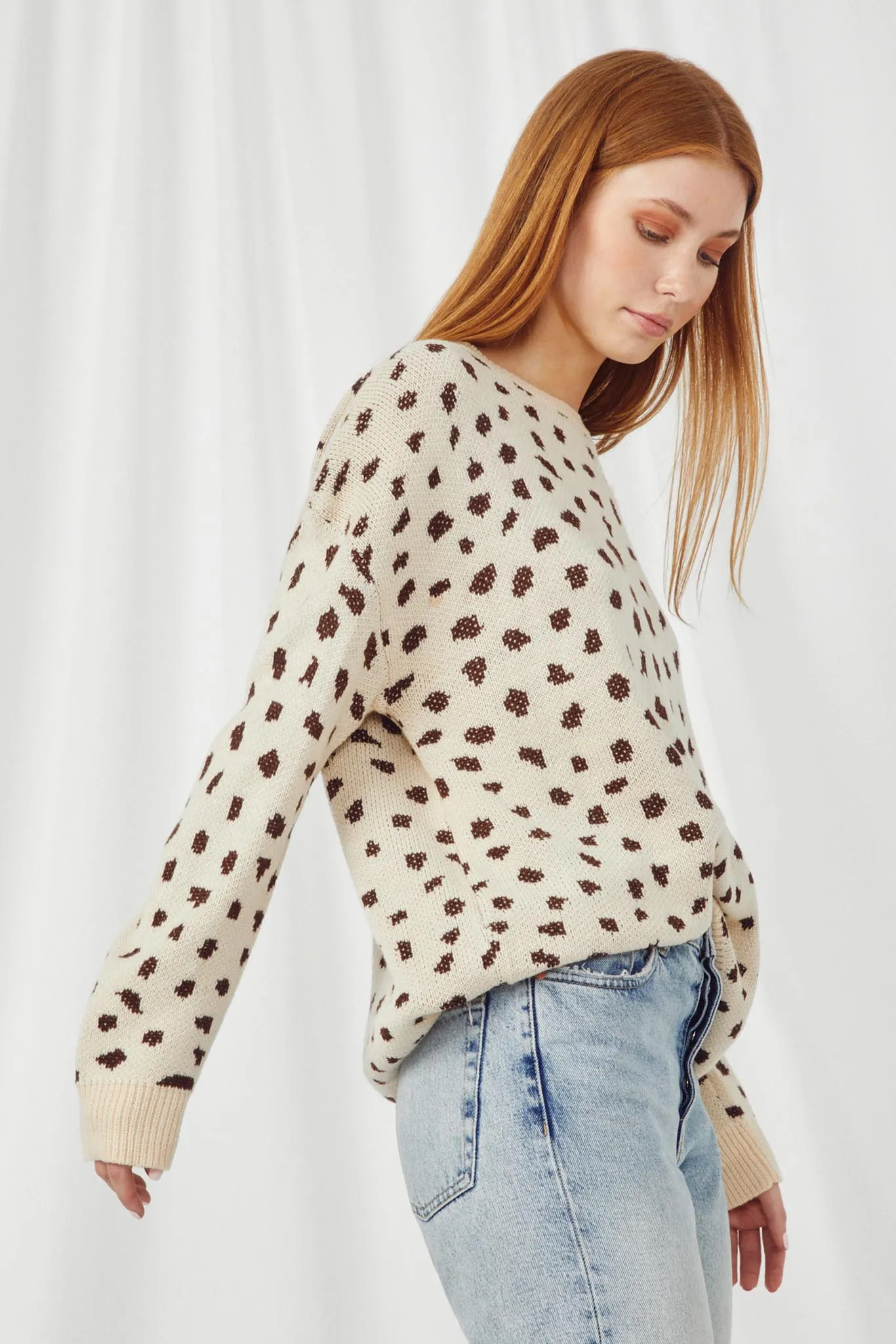 Womens Leopard Print Pullover Sweater Top