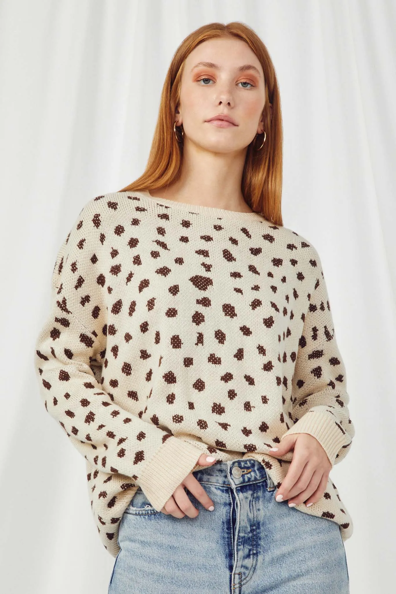 Womens Leopard Print Pullover Sweater Top