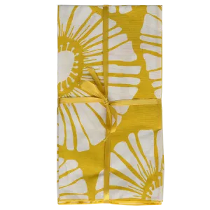 Yellow Retro Flower Napkins set of 4